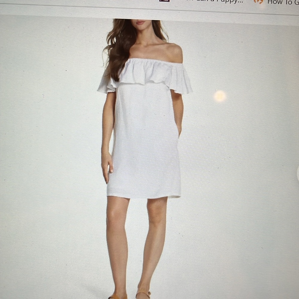 Tommy Bahama Dyed Linen Off-the-Shoulder Swim Cover Up Dress
